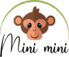 Logo przedszkola Mini mini z uśmiechniętą małpką